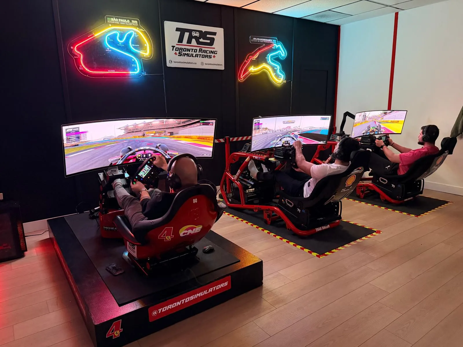 Racing simulators in the Toronto Racing Simulators room