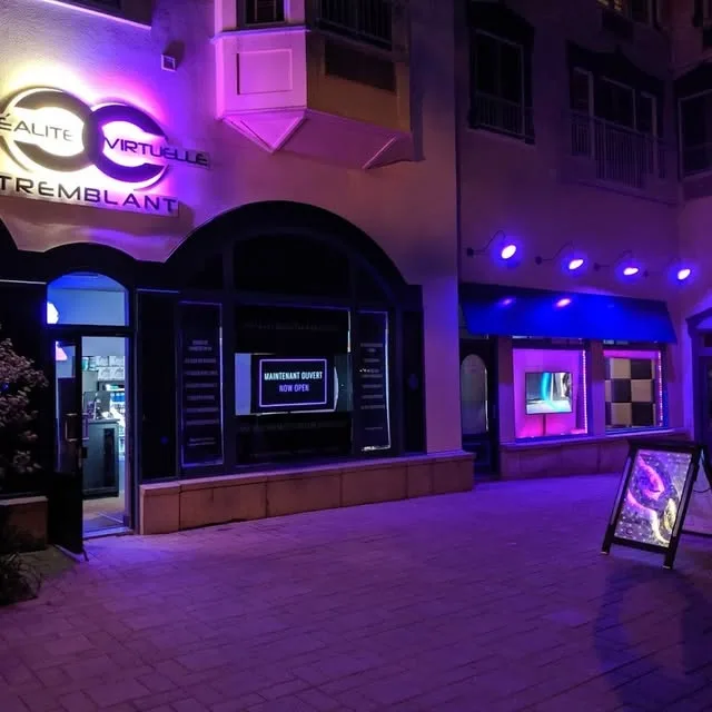 Tremblant Virtual Reality entrance at night