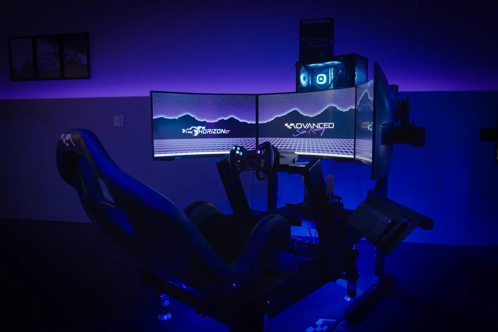 Racing simulator station inside HorizonGT